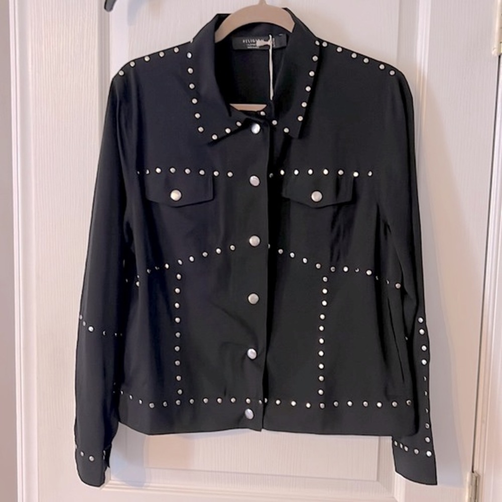 Religion Clothing Studded Jacket Black Size L/UK 14